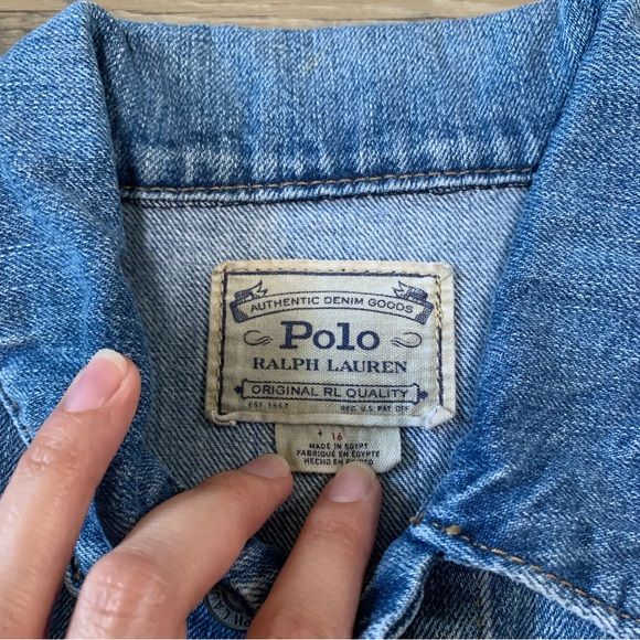 POLO Ralph Lauren Distressed Denim Jacket Size 16 - Picture 6 of 10